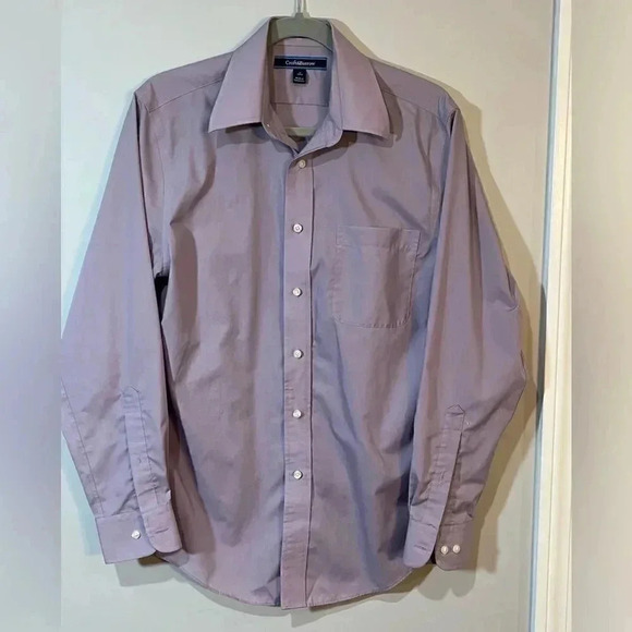 Men’s dress shirt by Croft & Barrow in dusty purple/lilac size 15 and 32/33 EUC - Picture 5 of 6